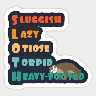 funny sloth definition and meaning Sticker